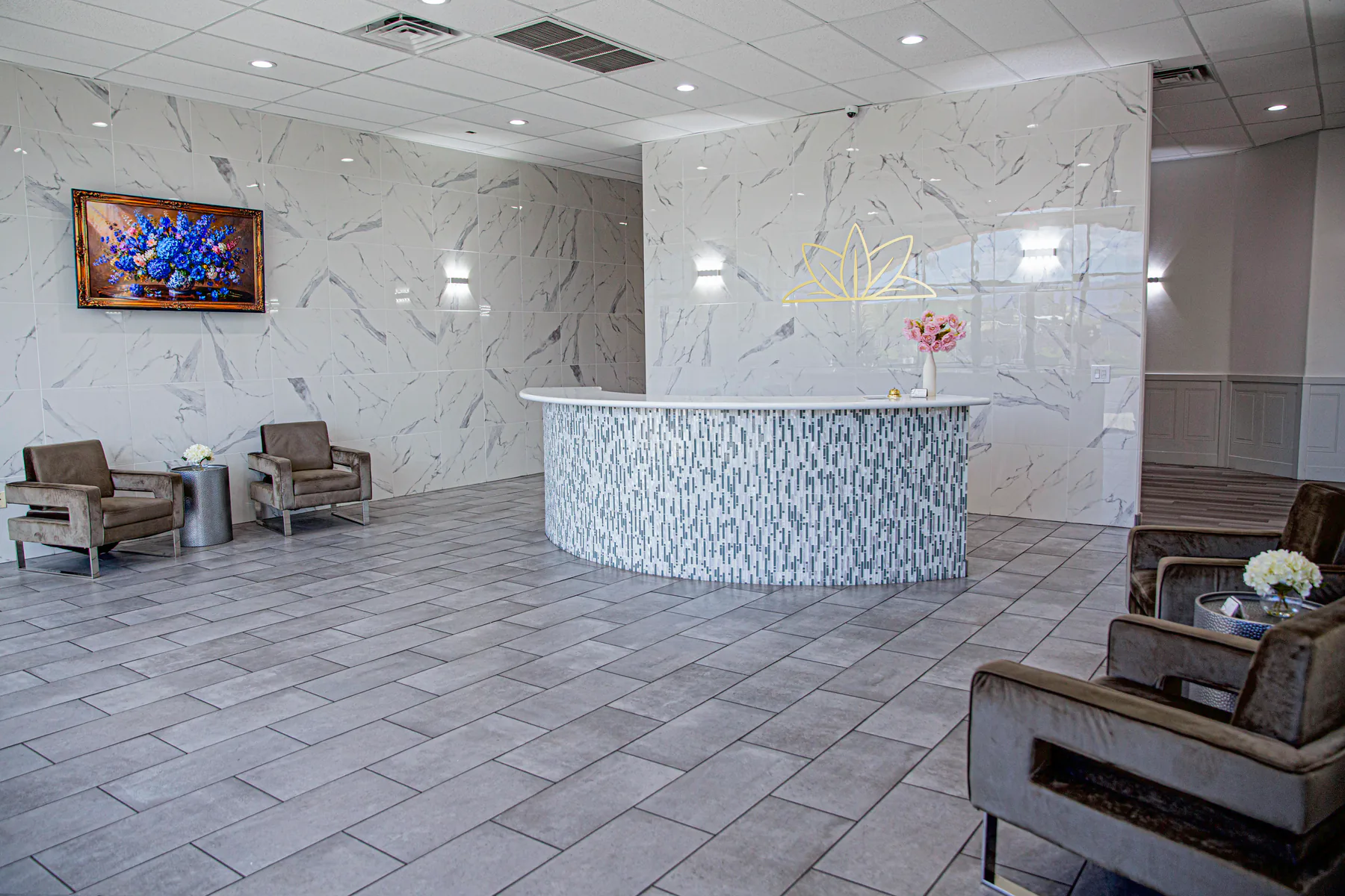 Main lobby at La Eternidad Funeral Home